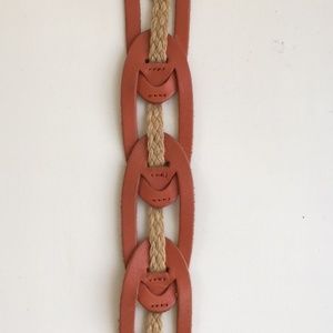 Anthropologie Burnt Orange Leather Belt